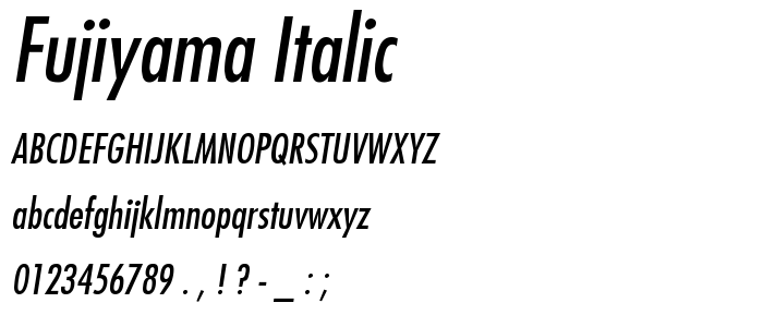 Fujiyama Italic font